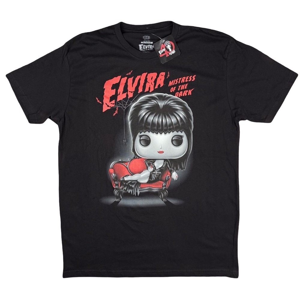 Elvira Mistress of the Dark Funko Pop Graphic Tee XL Black Horror Shirt